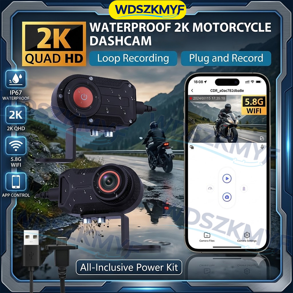 Mountain Biking Helmet - Kamera Dash Cam DVR 2K 30fps