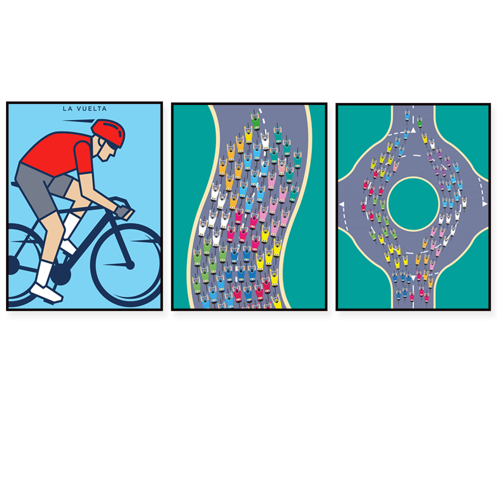 Karya Seni Peta Rute Balap Sep - Mountain Biking Europe ulasan dan harga